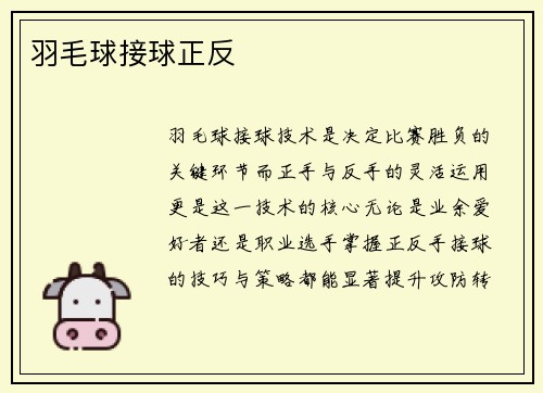羽毛球接球正反